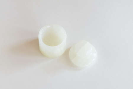 Round onyx box mock up on white background.