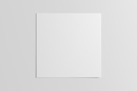 Square sheet of paper on the white table. 3d illustrationの写真素材