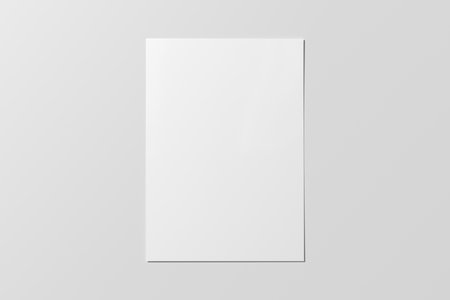 Blank sheet of paper mock up on the white table. 3d illustrationの写真素材