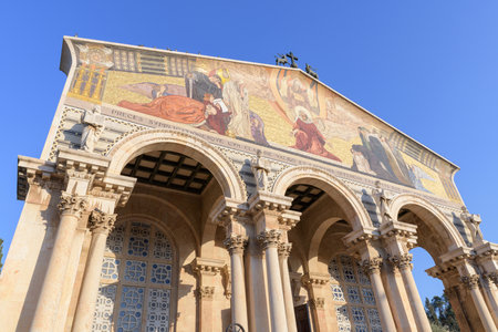 Church of Mary Magdalene (Kirche aller Nationen). Mount of Olives, Jerusalem, Israel.の写真素材
