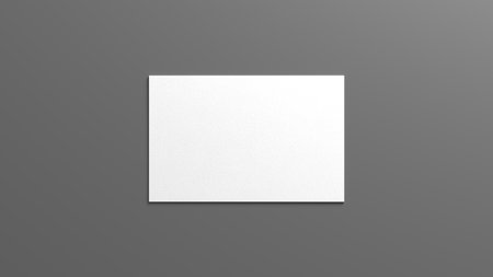 Business card mockup. Single business card on gray background. View directly above. 3d illustrationの写真素材
