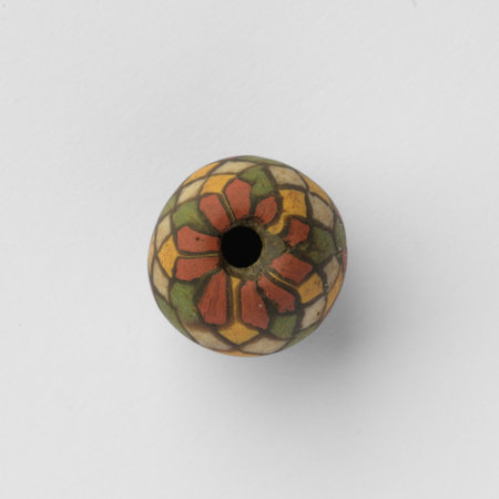 Ancient roman glass mosaic beadの写真素材