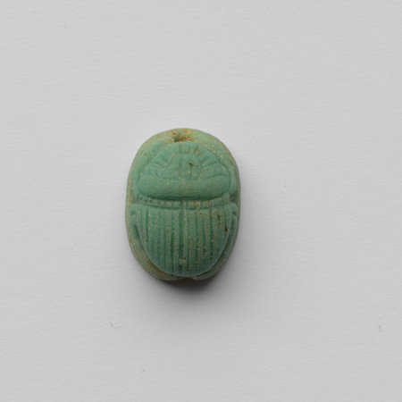 Ancient egyptian faience scarab amuletの写真素材