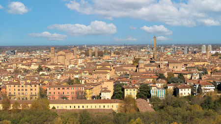 Bologna, Emilia-Romagna, Italy. Cityscape of Bologna.