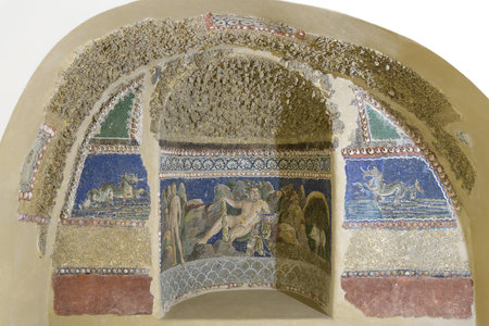 Hercules and Iolaus mosaic - Anzio Nymphaeum. Lazio, Italyの写真素材