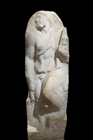St. Matthew is a marble sculpture by Michelangelo which depicts Matthew the Apostle. Part of the "unfinished" series of Prigioni intended for the Tomb of Julius IIのeditorial素材