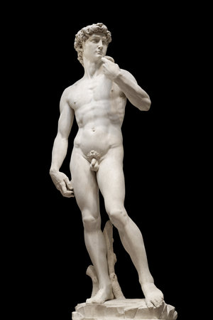 Statue of David isolated. Sculpture of biblical hero David by Michelangeloのeditorial素材