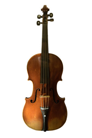 Violin by Antonio Stradivari isolated on whiteのeditorial素材