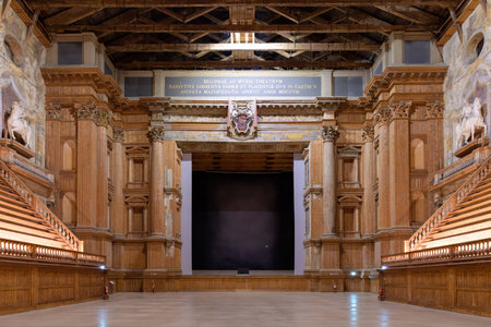 Farnese theatre (Teatro Farnese) - renaissance theatre in the Palazzo della Pilotta, Parma, Italyのeditorial素材