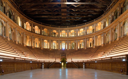 Farnese theatre (Teatro Farnese) - renaissance theatre in the Palazzo della Pilotta, Parma, Italyのeditorial素材
