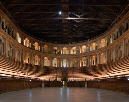 Farnese theatre (Teatro Farnese) - renaissance theatre in the Palazzo della Pilotta, Parma, Italyのeditorial素材