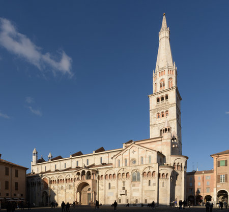 Modena Cathedral (Duomo di Modena) with the Ghirlandina bell tower. Roman Catholic cathedral in...