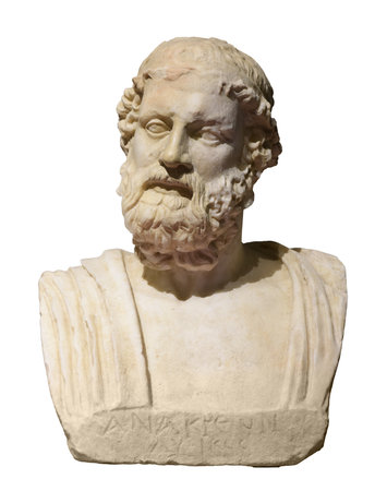 Herm of Anacreon by Phidias or Pheidias - ancient Greek sculptor, painter and architect