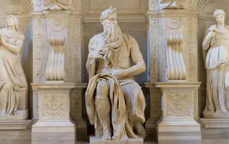 Moses - sculpture by Michelangelo in the church of San Pietro in Vincoli in Rome, Italy