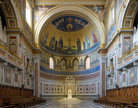 The apse of the Archbasilica of Saint John Lateran (Basilica di San Giovanni in Laterano) and papal...