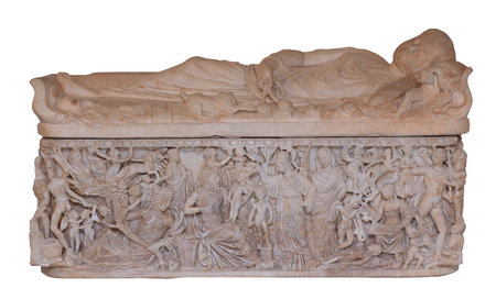 Sarcophagus with the myth of Prometheus. Romeの写真素材