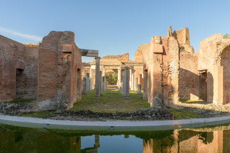 Hadrian's Villa (Villa Adriana; Villa Hadriana) - The Maritime theatre - villa of emperor Hadrian near Tivoli outside Rome, Italy.の写真素材