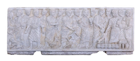 Front of sarcophagus with continuous frieze with scenes of miracles from the life of Christ