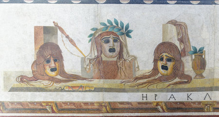 Asarotos oikos mosaic (Ancient Greek á¼€ÏƒÎ¬ÏÏ‰Ï„Î¿Ï‚ Î¿á¼¶ÎºÎ¿Ï‚...