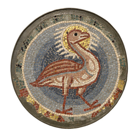 Phoenix, symbol of resurrection - apse mosaic of Old church St Peter's made for Pope Innocent IIIの写真素材