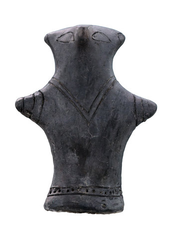 Anthropomorphic figurines, terracotta, Neolithic period, Vinca (VinÄa) culture, around 5000 â 4500 years BC, Serbia.の写真素材