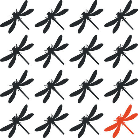 dragonfly set in color のイラスト素材