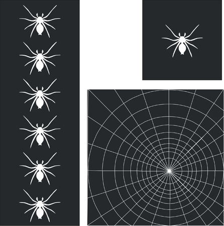 web spider in black setのイラスト素材