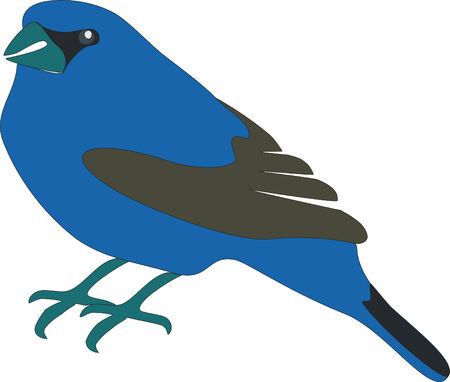 Blue bird in color 01のイラスト素材