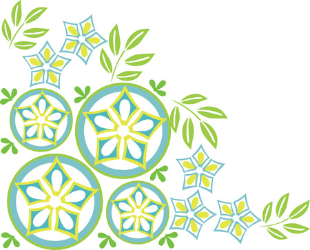 Vector. Ornament flower in color  14のイラスト素材