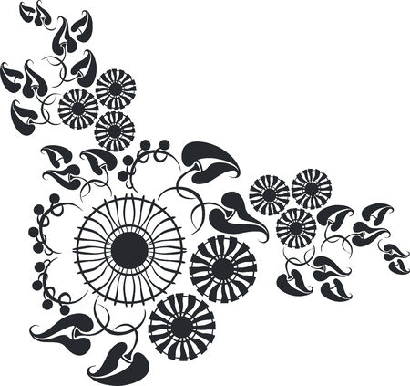 ornament flower black 10のイラスト素材