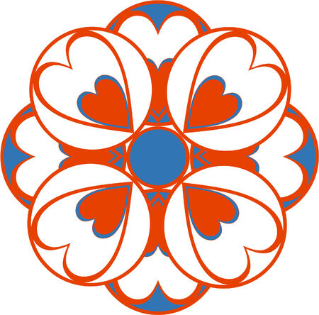 Vector. Ornament flower in color  23のイラスト素材