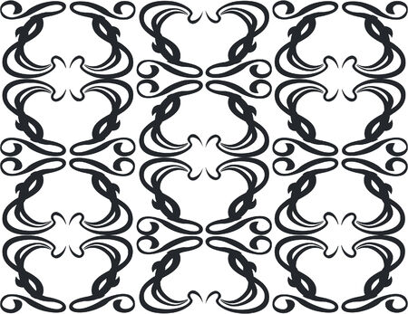 Vector. Ornament flower black 11のイラスト素材