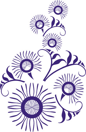 Vector. Ornament flower in color  22のイラスト素材
