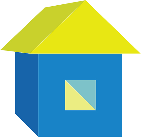 3d home in color 02のイラスト素材
