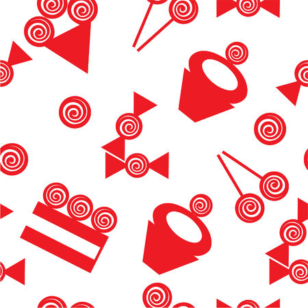 Vector. Seamless ornament with cake in color  15のイラスト素材