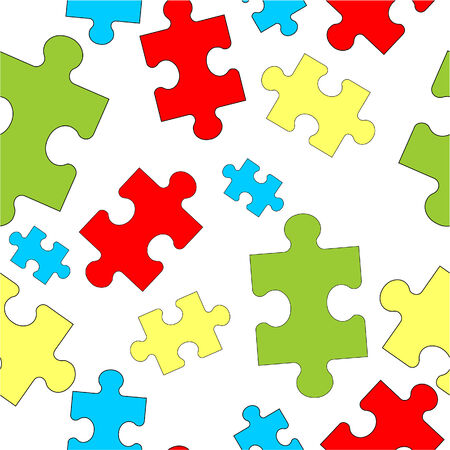 Vector. Seamless ornament puzzle in color  32のイラスト素材