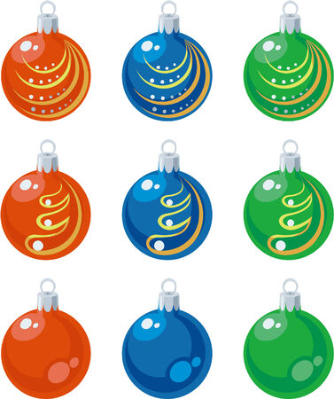 Vector. Balls xmas set color 01のイラスト素材