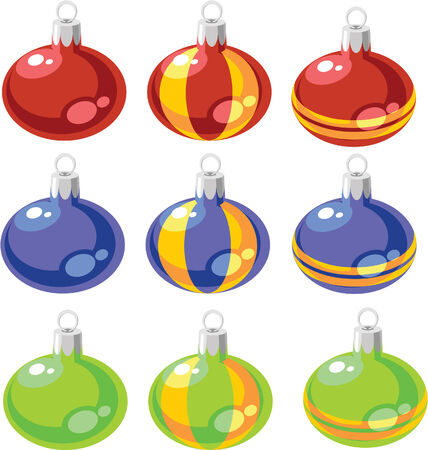 Vector. Balls xmas set color 02のイラスト素材