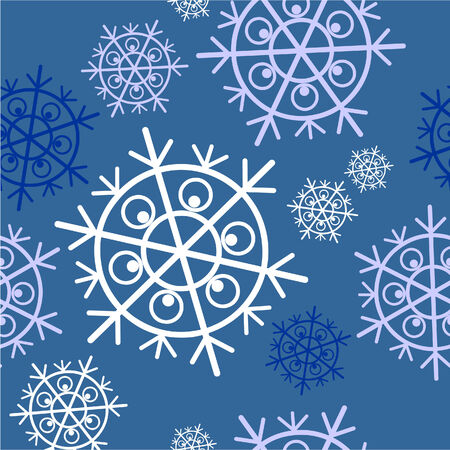 Vector. Seamless ornament snowflake  in color  34のイラスト素材