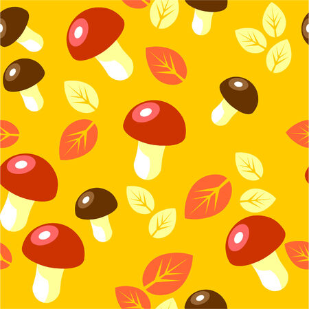 Vector. Seamless mushroom ornament  in color 49のイラスト素材