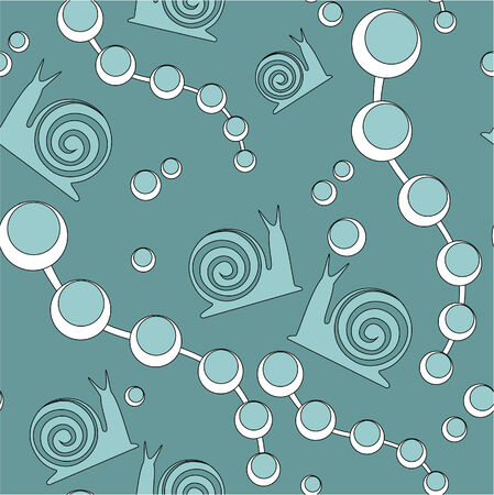 Seamless snail ornament  in colorのイラスト素材