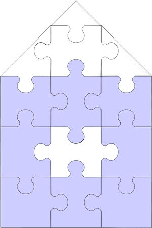 Vector. Abstract home puzzle in color 11のイラスト素材