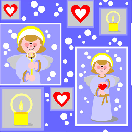 Vector. Seamless xmas  ornament in color 91のイラスト素材