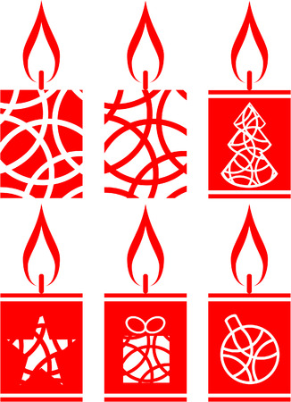 Candle set in colorのイラスト素材