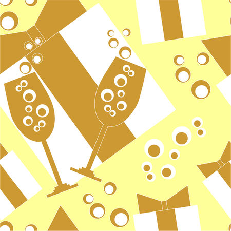 Seamless ornament with christmas giftのイラスト素材