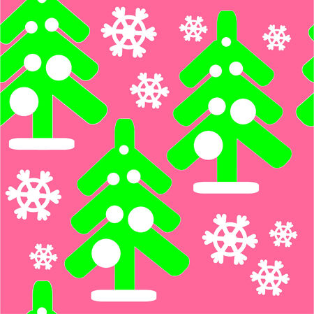 Seamless ornament with christmas treeのイラスト素材