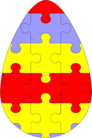 Vector. Holiday puzzle egg in color 03のイラスト素材