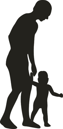 Vector. Family silhouette 03のイラスト素材
