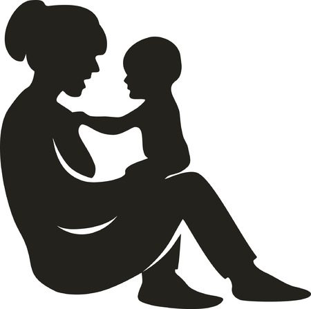 Vector. Family silhouette 05のイラスト素材