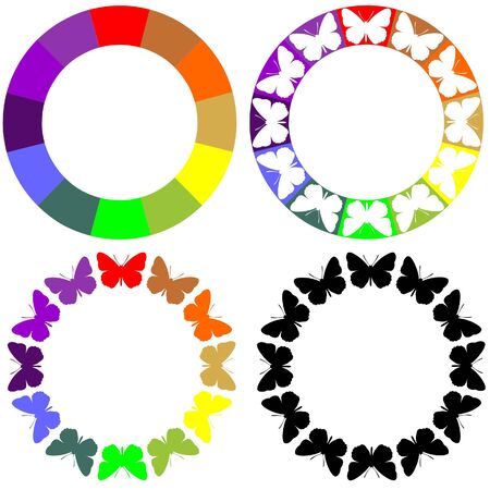 Ornament set in colorのイラスト素材